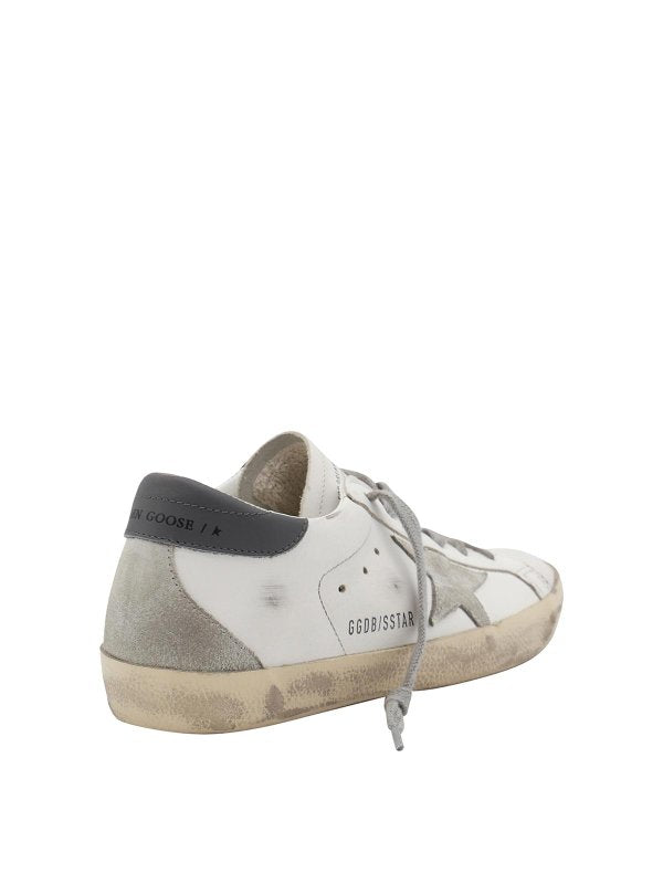 Sneakers Super-Star in pelle bianca e grigia