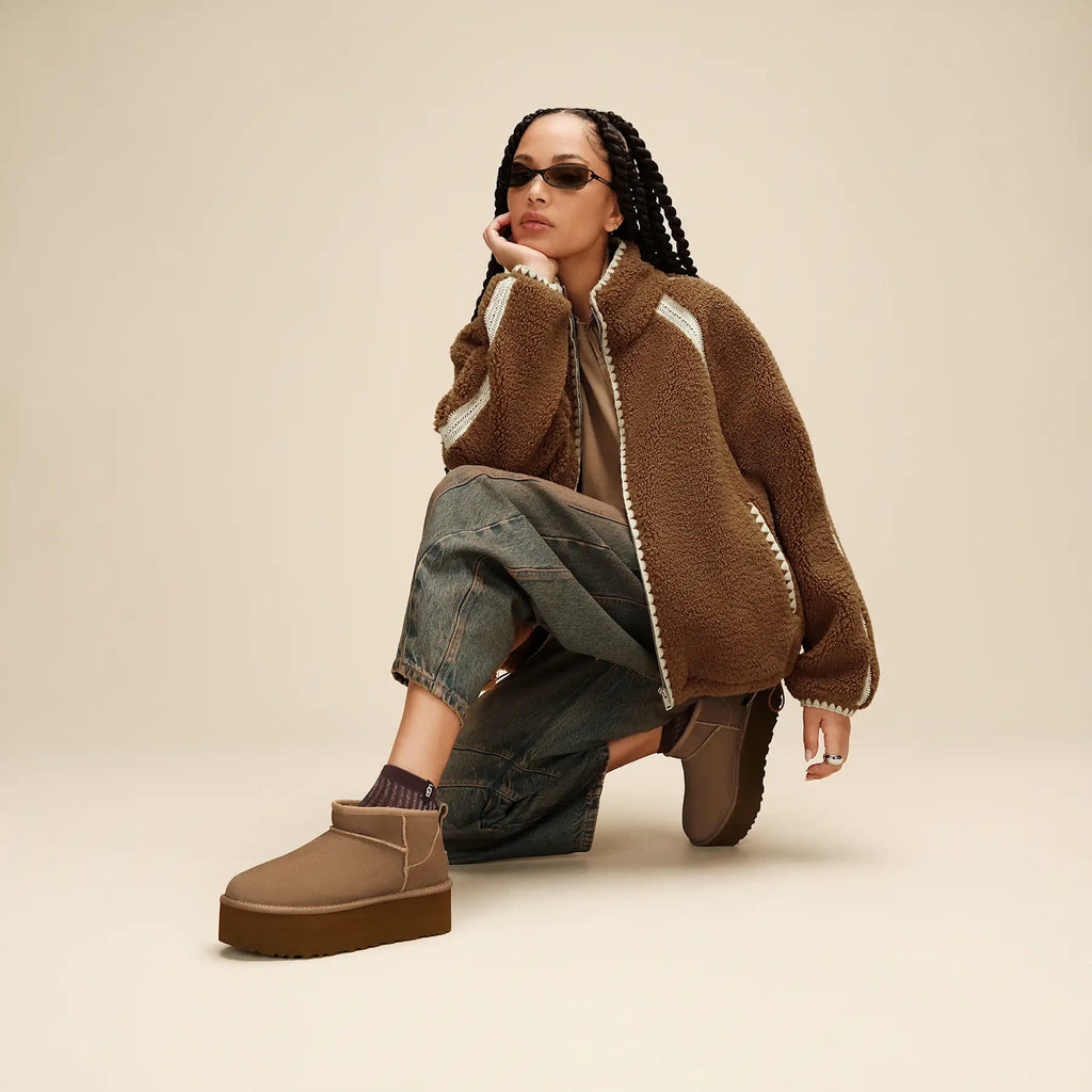 UGG Women's Classic Ultra Mini Platform Boots in Light Bronze