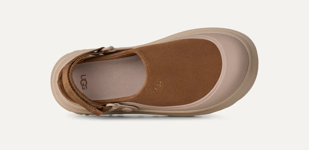 UGG Women's GoldenGlow Suede Mules in Chestnut