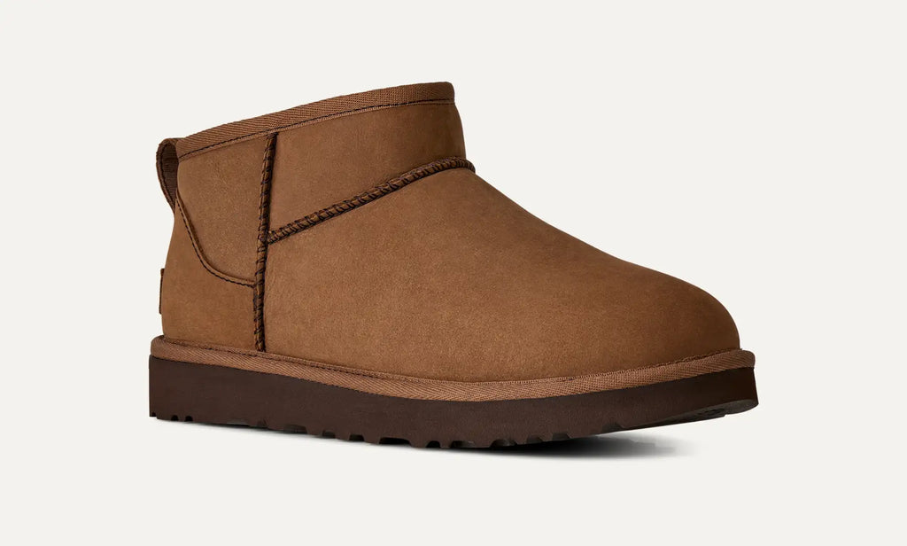 UGG Women's Classic Ultra Mini Nubuck Boots in Dark Chestnut
