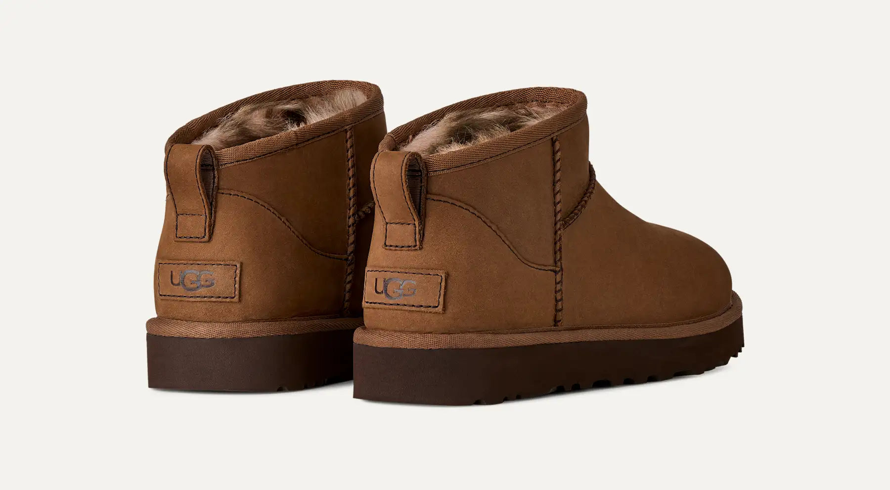 UGG Women's Classic Ultra Mini Nubuck Boots in Dark Chestnut