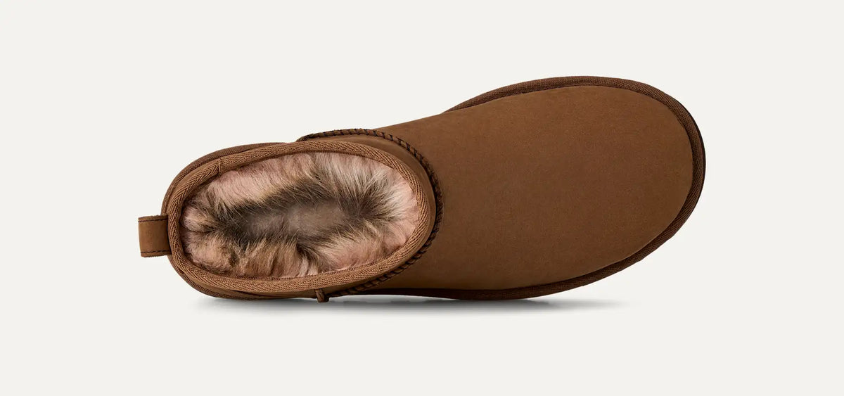UGG Women's Classic Ultra Mini Nubuck Boots in Dark Chestnut