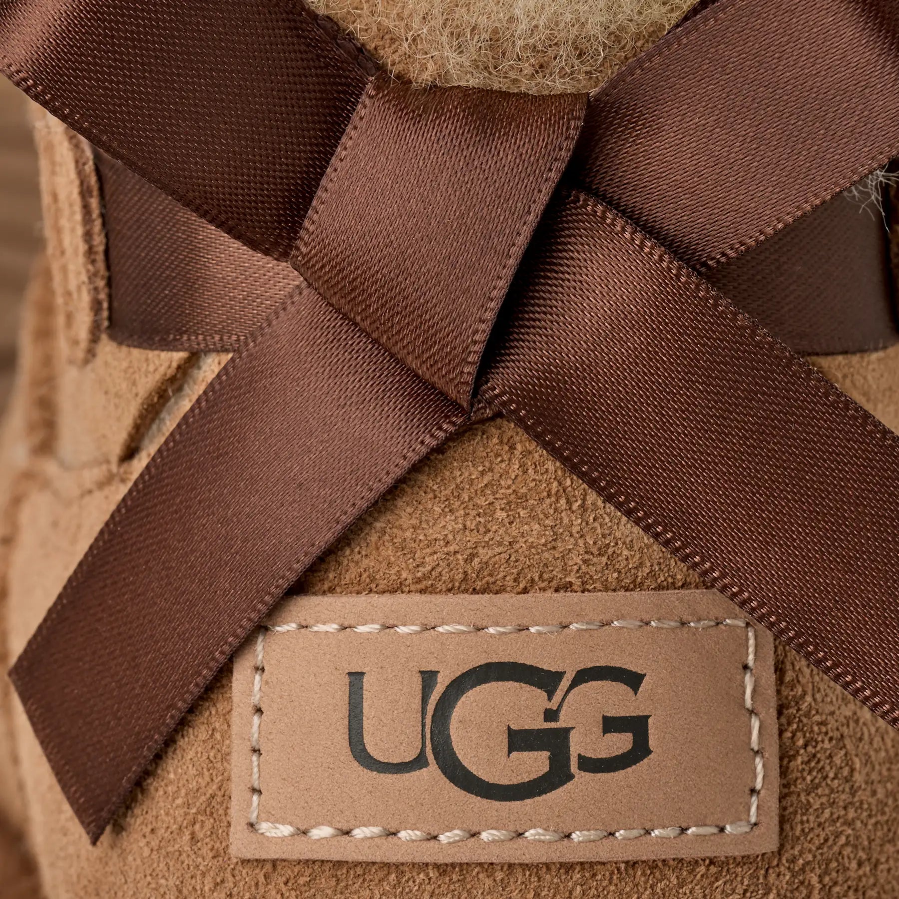 UGG Women's Ultra Mini Bailey Bow Boots in Chestnut