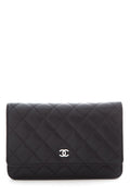 Chanel 2018 Black Lamb Skin Wallet on Chain Cross-Body