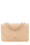 Chanel 2019/20 Metallic Caviar Chevron Quilted Flap Bag
