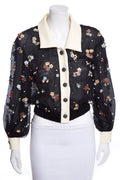 Chanel 2016 Seoul Collection Silk Organza Black Jacket SZ 38