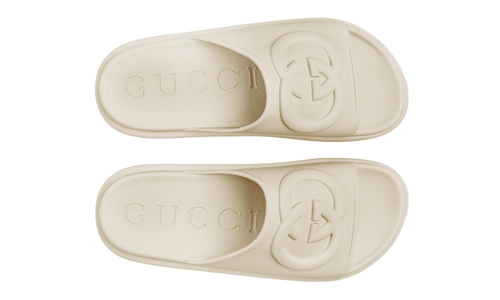 Gucci Sandal With Interlocking G "Off-White Rubber"
