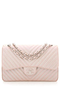 Chanel 2017 Jumbo Pink Iridescent Caviar Togo Leather Handbag