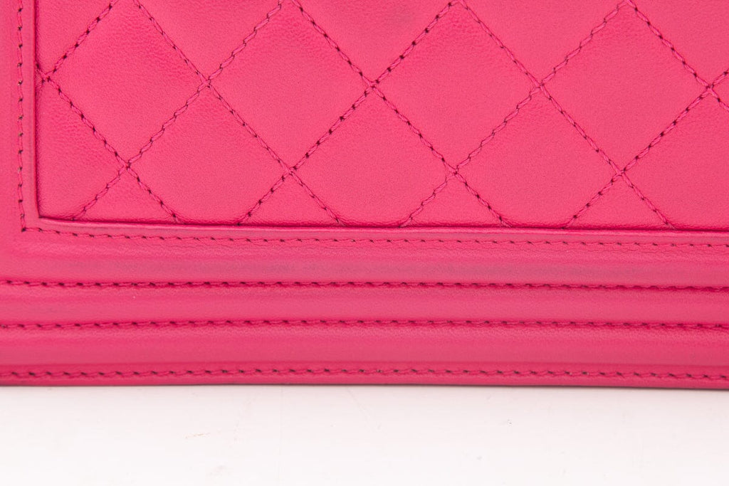 Chanel 2014 Hot Pink New Med Boy Bag Handbag