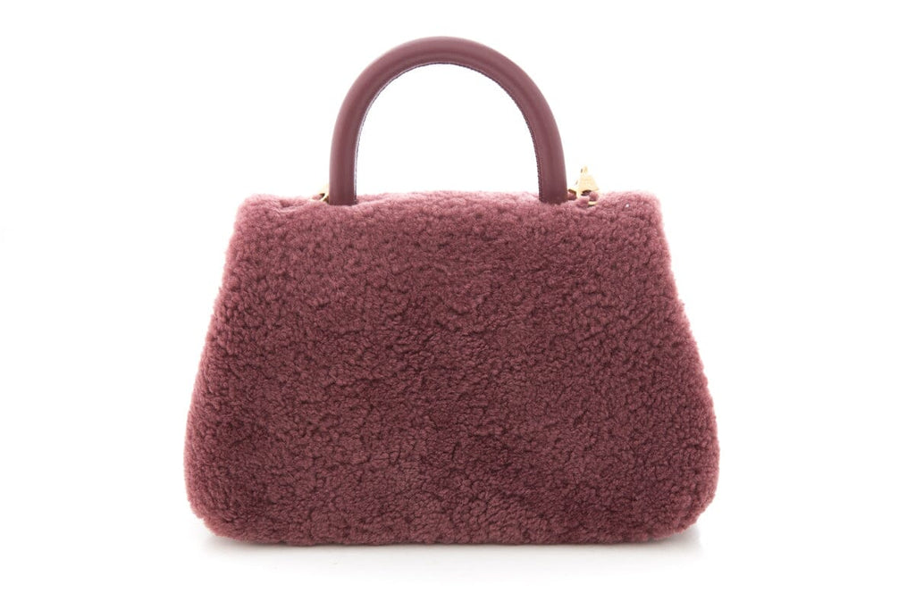 Chanel 2017  Purple Shearling Coco Handle Handbag