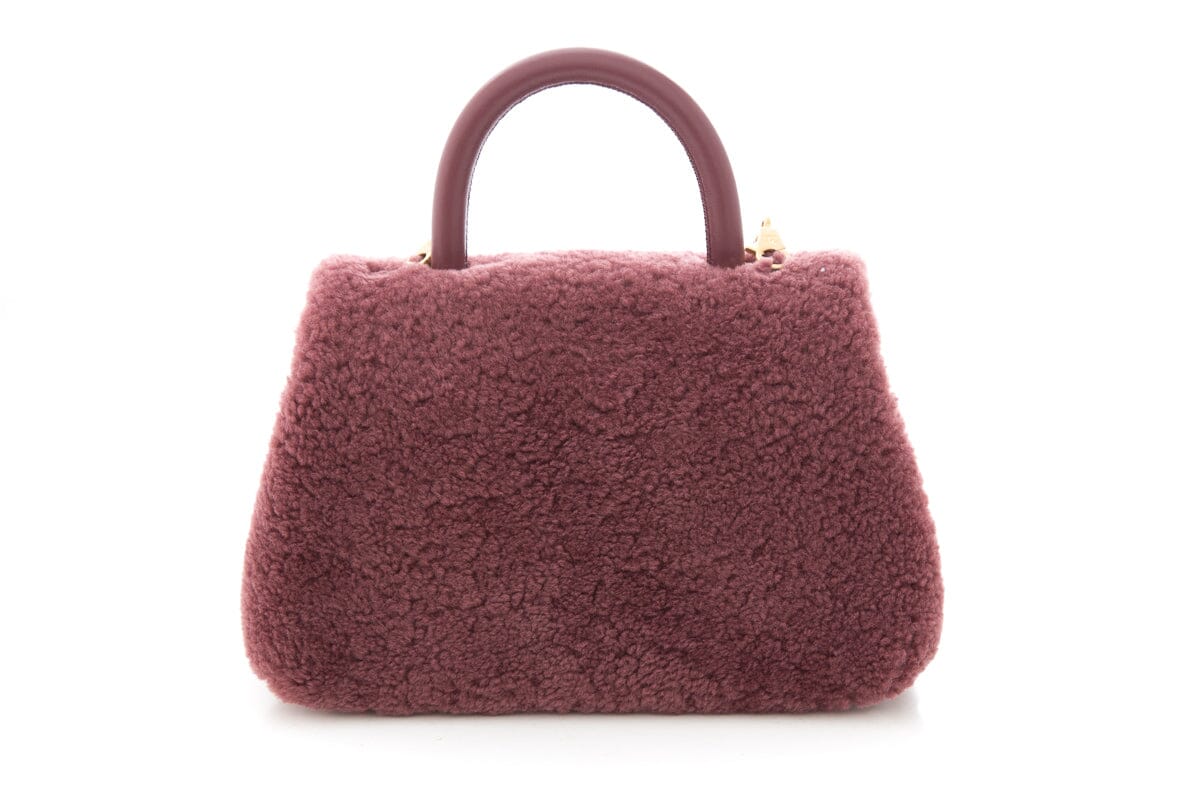 Chanel 2017  Purple Shearling Coco Handle Handbag