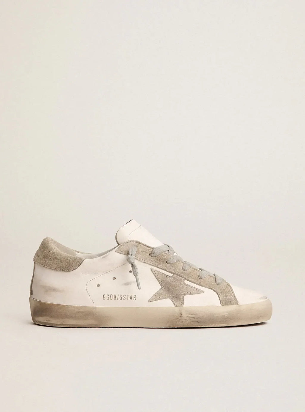 Super-Star con stella e talloncino in suede grigio