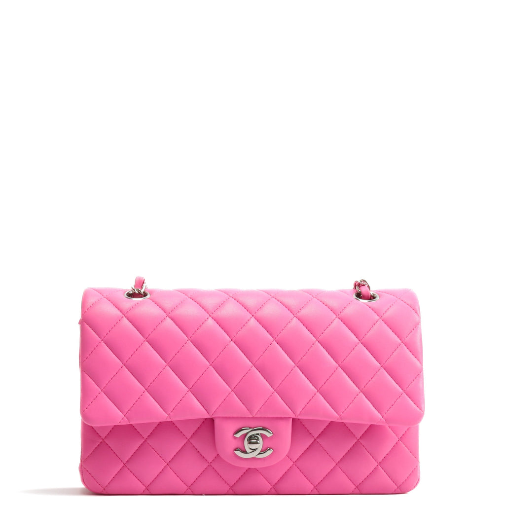 CHANEL 2021 Medium Classic Double Flap Lambskin- Bubblegum Pink