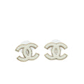 Chanel CC White Enamel Earrings – Accessorio premium elegante