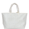 Goyard Goyardine White St. Louis PM Tote Bag Palladium Hardware – Accessorio premium elegante