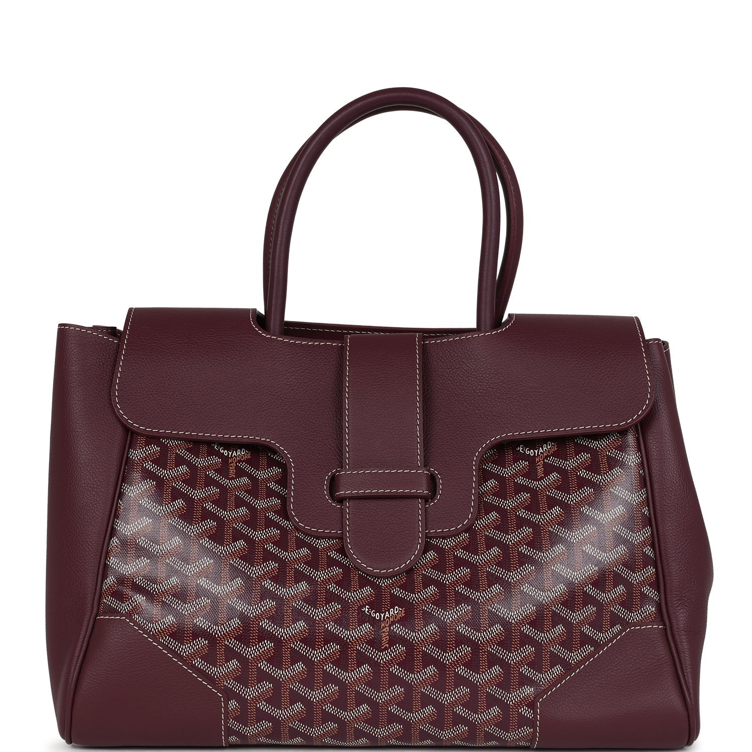 Goyard Saigon Tote Burgundy Goyardine Canvas Palladium Hardware – Accessorio premium elegante