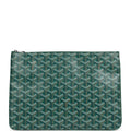 Goyard Goyardine Green Senat MM Pouch Palladium Hardware – Accessorio premium elegante