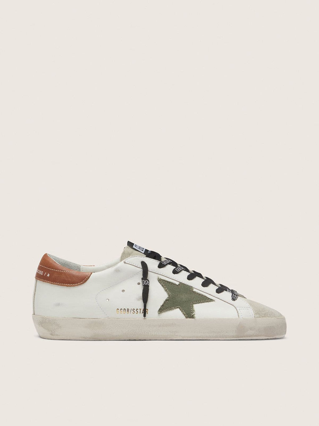 Golden Goose Super-Star Uomo con Stella in Canvas Verde Oliva