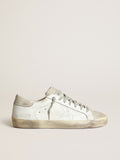 Golden Goose Super-Star Uomo con Stella Traforata e Talloncino Grigio Ghiaccio