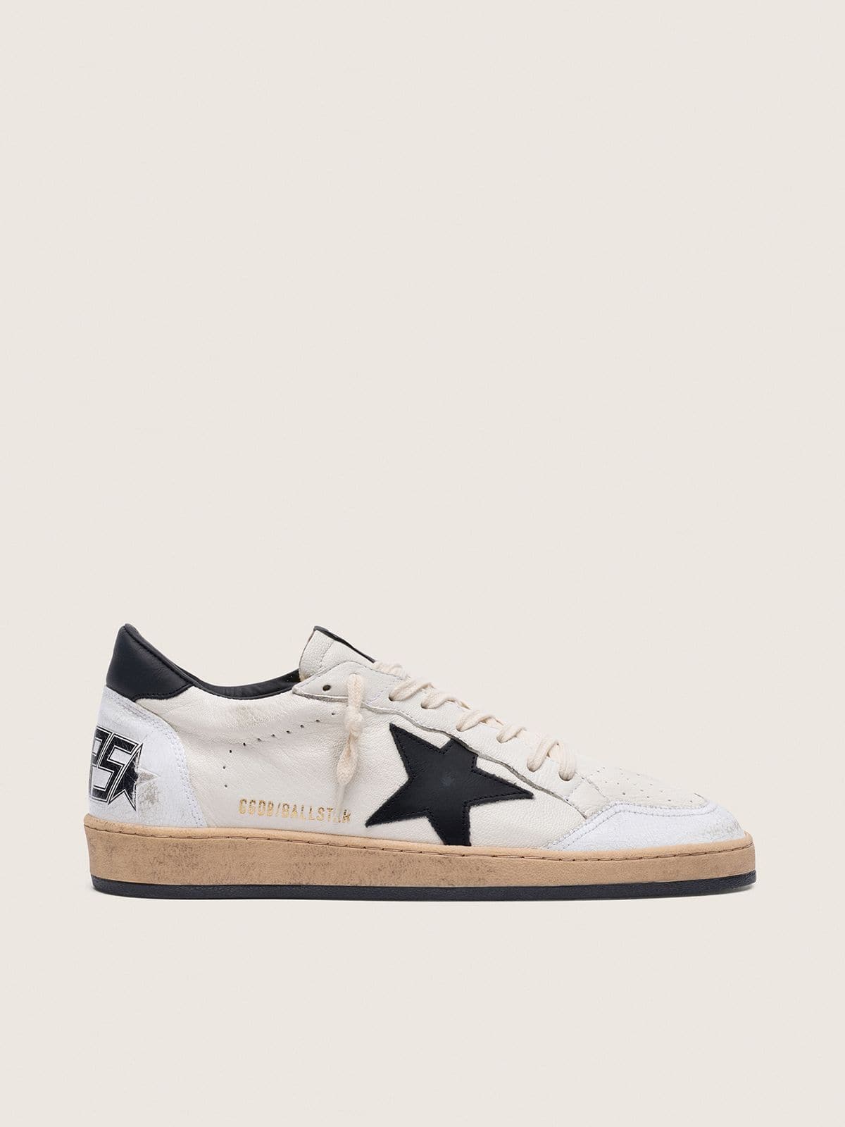 NUOVO ARRIVO - Golden Goose Ball Star Uomo in nappa bianca e stella nera