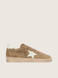 Golden Goose Ball Star Uomo in Suede Marrone  con Stella in Pelle Bianca