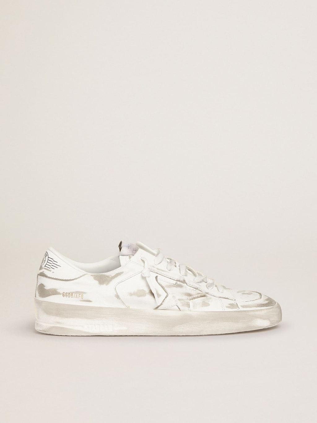 Golden Goose Stardan in Pelle Bianca con Stella e Talloncino in Pelle Bianca