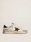 Golden Goose Stardan Uomo in Nappa e Cavallino con Stella in Suede Marrone