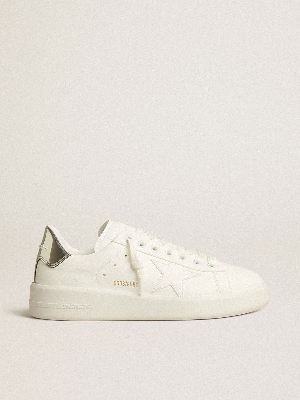 Golden Goose Purestar Uomo Bio Based con Stella Bianca e Talloncino Effetto Specchio