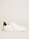 Golden Goose Purestar Uomo con Stella in Pelle e Talloncino in Pelle Verniciata Nera