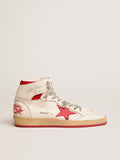Golden Goose Sky Star Uomo con Firma Sulla Caviglia e Inserti Rossi