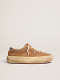 Golden Goose Space Star Uomo in Suede Tabacco e Fodera in Shearling