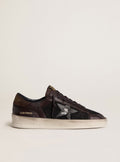 Golden Goose Stardan Uomo in Suede Marrone e Rete Nera con Stella in Pelle Bianca e Inserti in Nappa