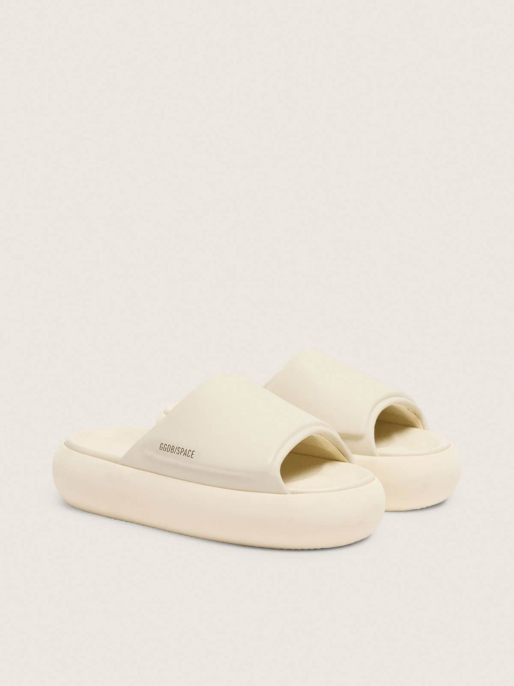 Golden Goose Ciabatte Space Star Uomo in Pelle Bianca
