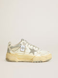 Golden Goose Forty2 Uomo in Pelle Bianca e Lacci con Cristalli Swarovski e Stella Grigia