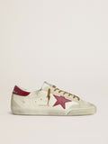Golden Goose Super-Star Uomo con Stella in Pelle Rossa e Inserti in Suede Beige