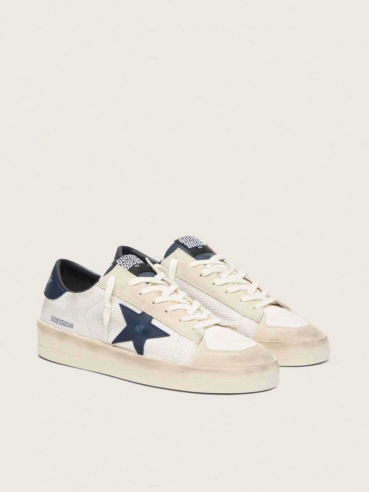 NUOVO ARRIVO - Golden Goose Stardan Uomo in suede beige con stella blu