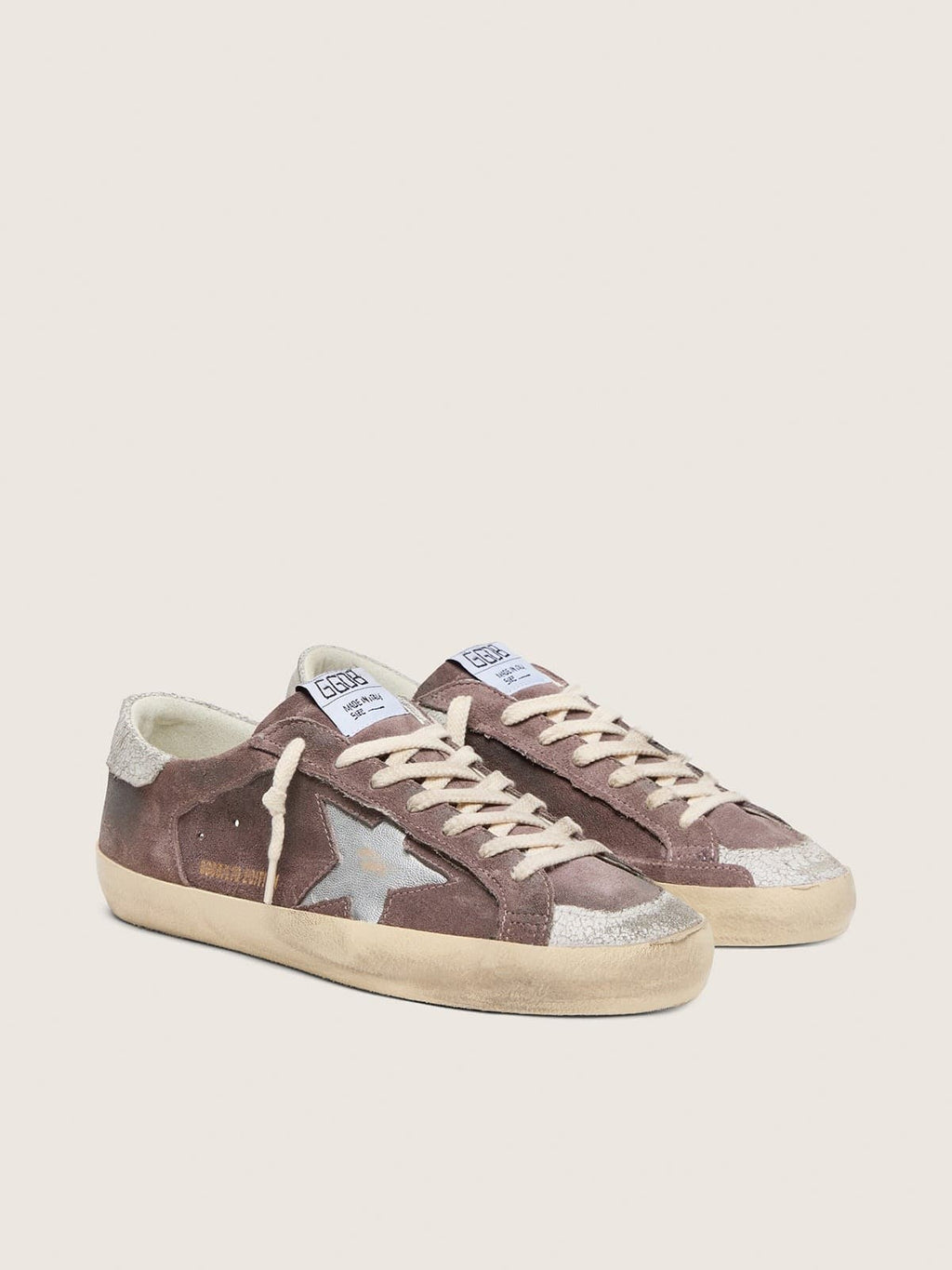 Golden Goose Super-Star Ltd Uomo in Suede Lavanda con Stella Argento