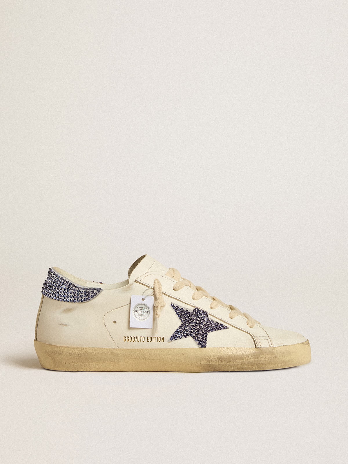 Golden Goose Super-Star Donna Ltd con Stella e Talloncino in Suede con Cristalli Swarovski