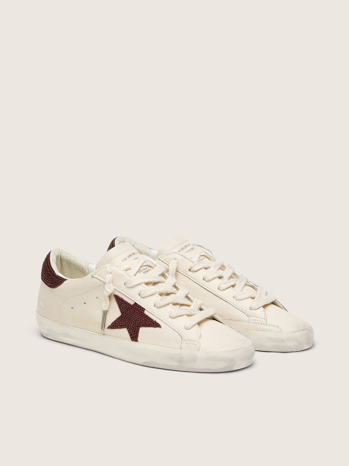 Golden Goose Super-Star  Donna con Stella e Talloncino in Suede con Cristalli Swarovski