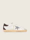 Golden Goose Super-Star Donna con Stella Glitter Argento e Talloncino in Glitter Marroni