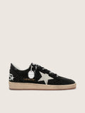 Golden Goose Ball Star in Suede Nera con Stella Bianca e Cristalli Swarovski