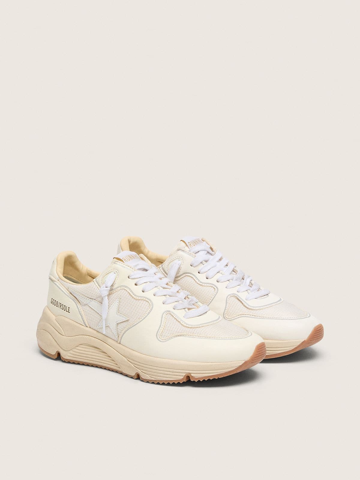 Golden Goose Running Sole Donna in Rete e Nappa Bianca