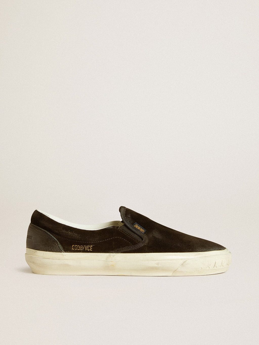 Golden Goose Vce Penstar Donna in Suede Nero con Talloncino in Pelle Nera
