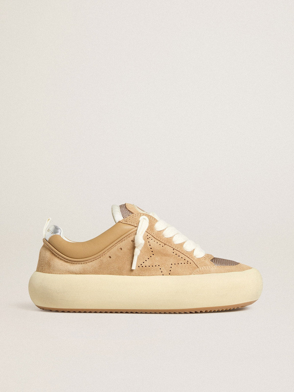 Golden Goose Space Star Cube Donna in Suede Tabacco con Stella Traforata