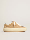 Golden Goose Space Star Cube Donna in Suede Tabacco con Stella Traforata