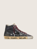 Golden Goose Francy Lab Donna in Suede Nero con Stella Nera e Swarovski Neri