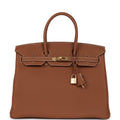 Hermes Birkin 35 Gold Togo Gold Hardware – Accessorio premium elegante