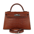 Hermes Kelly Sellier 20 Fauve Matte Alligator Barenia Palladium Hardware – Accessorio premium elegante