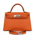 Hermes Kelly Sellier 20 Orange Epsom Palladium Hardware – Accessorio premium elegante