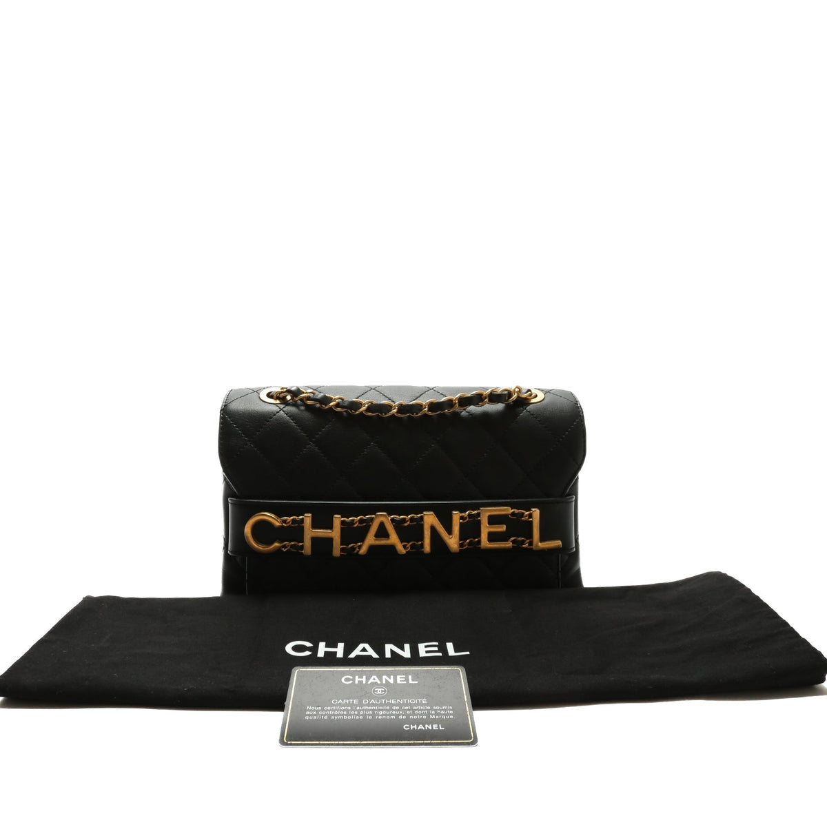 CHANEL 2020 Medium Enchained Flap Bag-Black